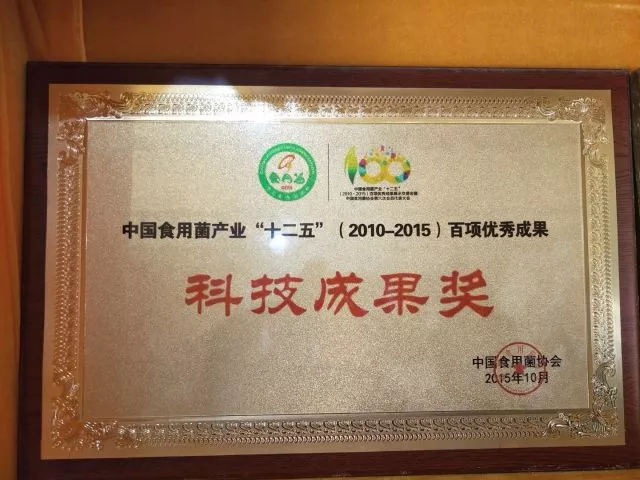 荣誉：荣誉证书2015 科技成果奖